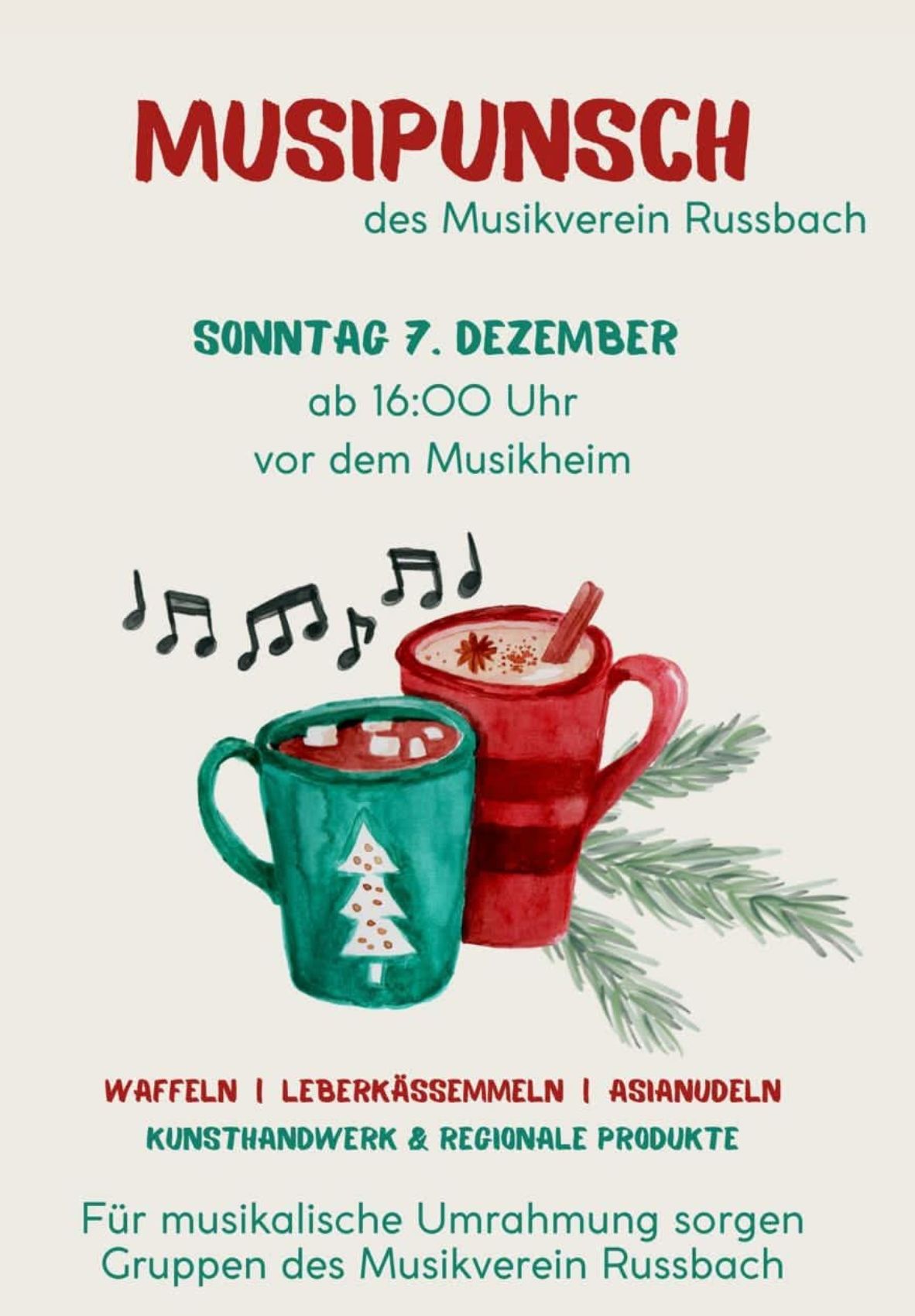 Musipunsch in Niederrußbach in der Gemeinde am 07.12.2025 ab 16 Uhr