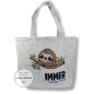 Preview: Filztasche mit einem Faultier auf einem Ast und dem Spruch Immer mit der Ruhe bedruckt