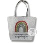 Preview: FilzTasche mit einem Regenbogen und dem Spruch ohne Regen kein Regenbochen bedruckt