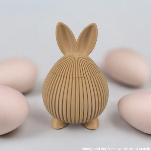 3D-Druck Hasendose im modernen Design – dekorative Aufbewahrungsdose mit Deckel und Hasenohren, ideal als Osterdeko