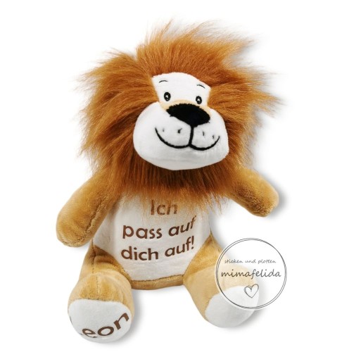 Kuscheltier Löwe klein mit Name und Text personalisiert