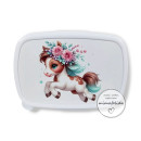 Jausenbox mit einem Pferd bedruckt