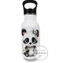 Edelstahltrinkflasche mit einem Panda und Name personalisiert