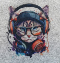 Filtasche mit einer Funky-Cool-Cat (Katze mit Kopfhörer) bedruckt