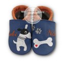 Lederpatschen mit einem Hund mit Knochen und Name personalisiert