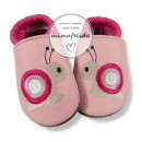 Lederpatschen mit einer Schnecke bestickt